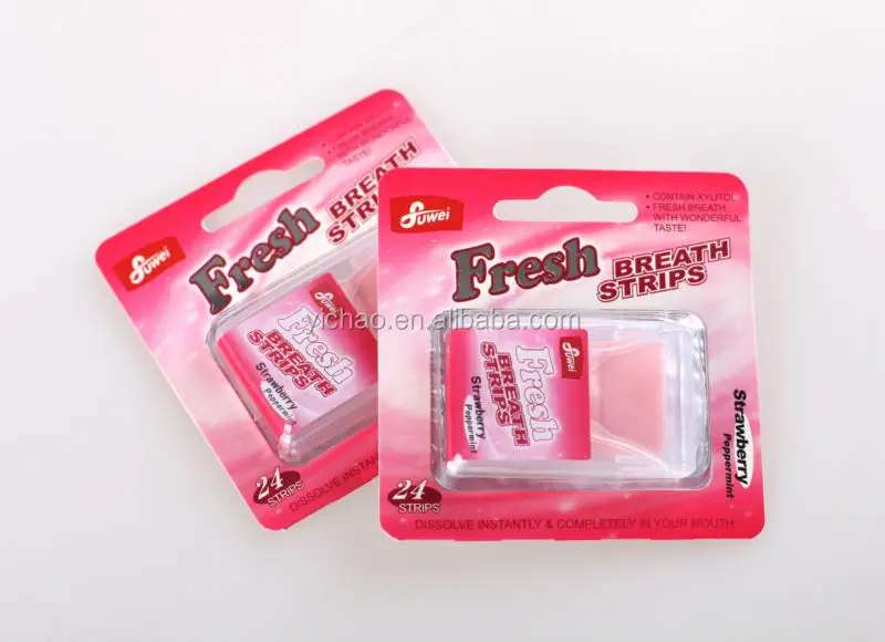 Полоски для свежего дыхания клубники мяты без сахара