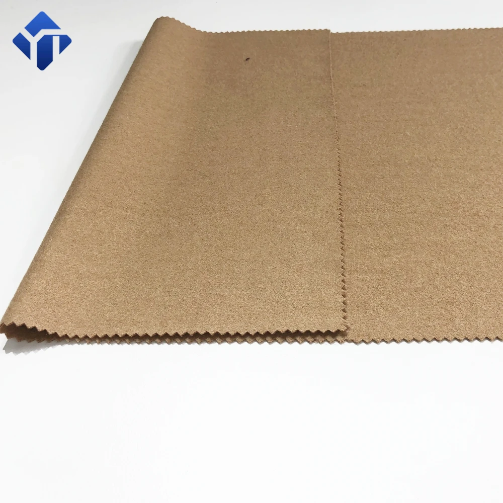 Camel woolen woven wool melton fabric for women coat