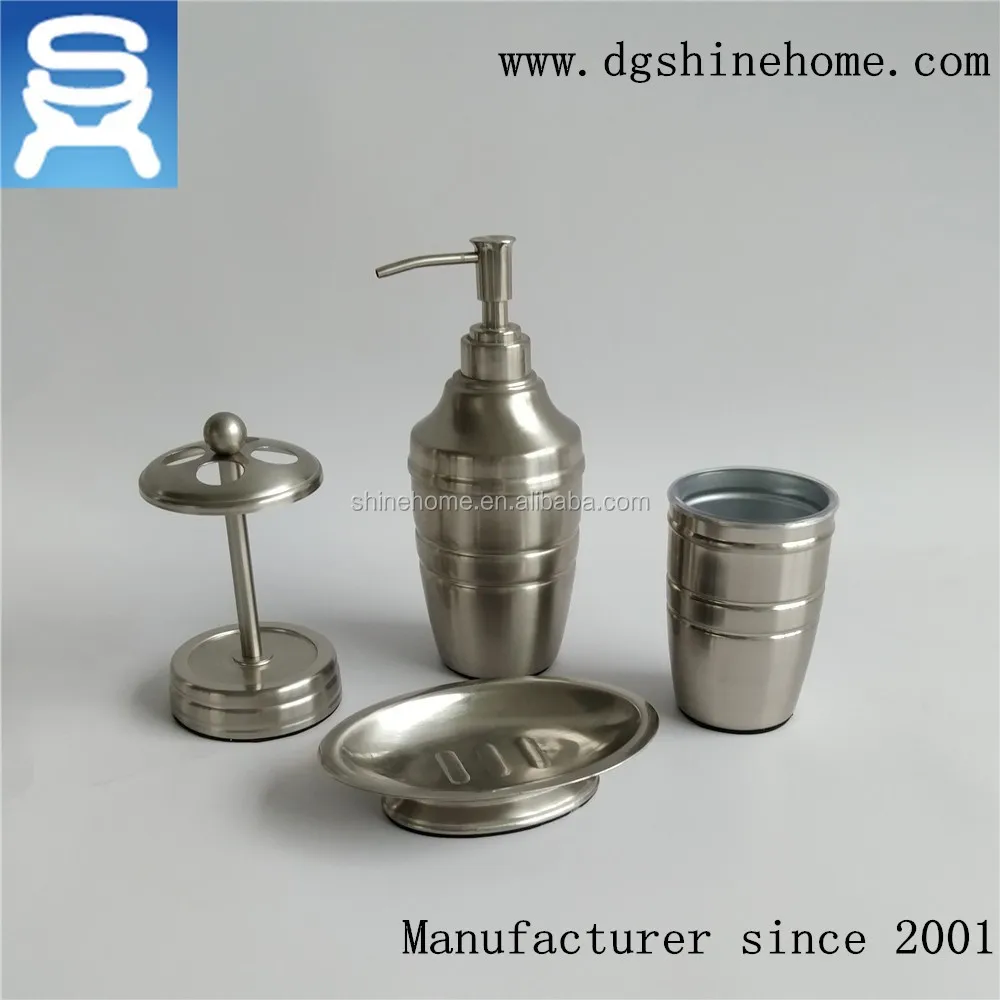 
China factory direct selling Hardware Bathroom Accessory Hotel Bathroom Stainless Steel nickel plated Accessory set 