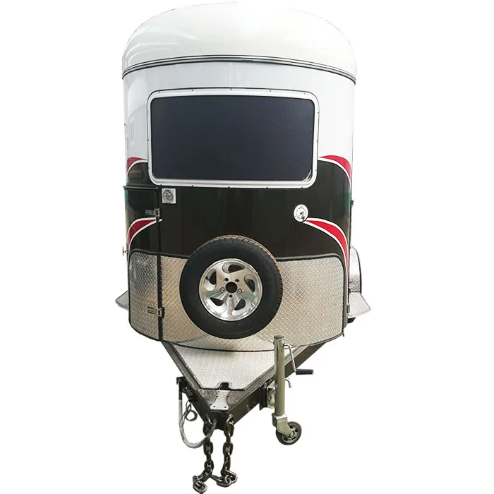 Colorful deluxe 2 horse trailer with  cabinet