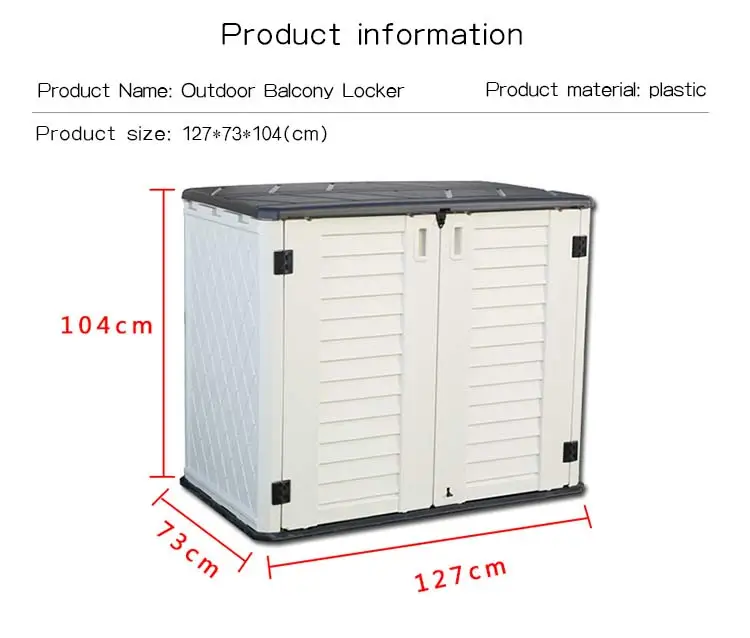 
HDPE Plastic cheap waterproof outdoor tools storage garden tool cabinet 