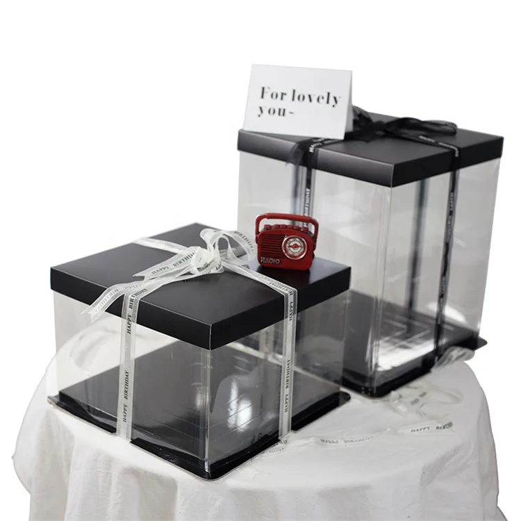 
Window Disposable Container pvc box Pet Transparent Cupcake Boxes Plastic Cake Box Clear 