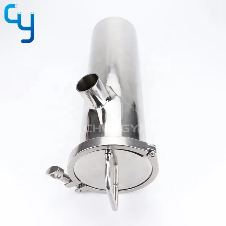 Food grade stainless steel pipe fitting sanitary angle type strainer