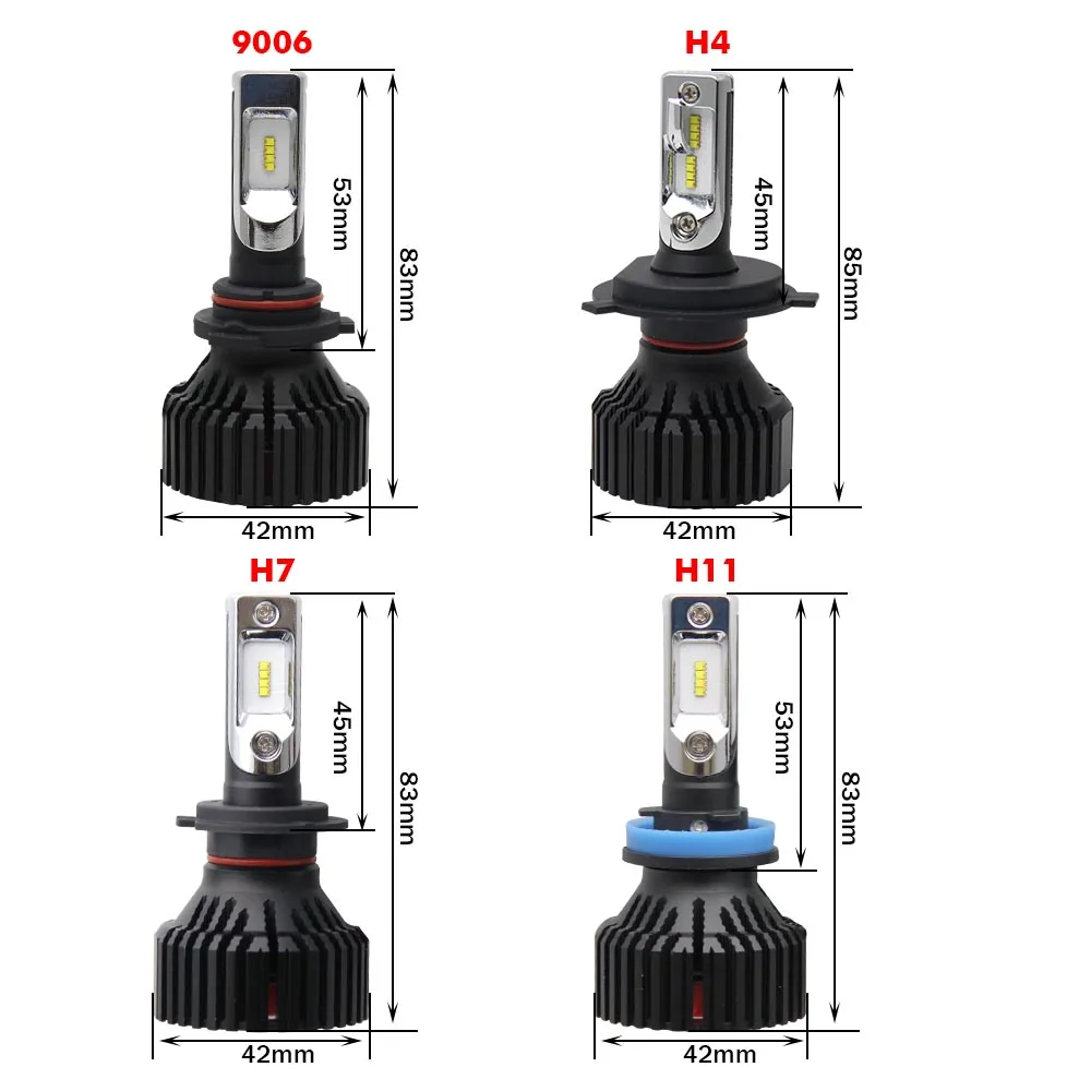 8000Lm High Power Csp H11 H7 H4 Led Headlight Kit, T8 Super Bright Led Headlight Bulb For Cars