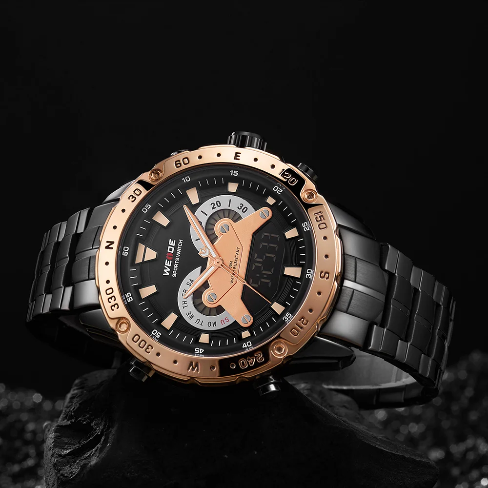 New Products Wholesale Fashion Digital Sports Watches 3ATM Water Resistant Japan Movement Stainless Steel Watch