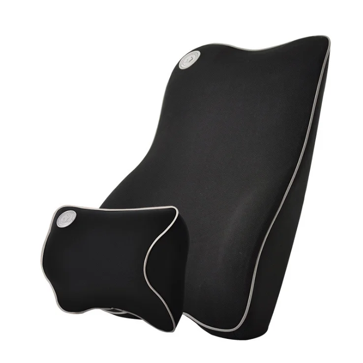 
Memory Foam Car Seat Back Support Lumbar Support Pillow and Seat Cushion Sets With Extendable Strap Crash 