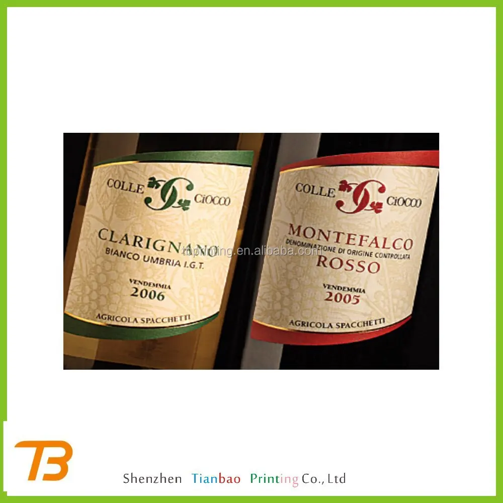 Luxury New Design decorative wine labels , wine label printing