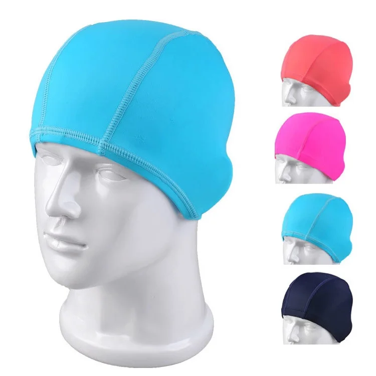 Various Color Nylon swim hats Spandex Swim hats Fabric Swimming hats With Customized Logo