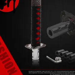 Universal Samurai Sword Gear Shift Knob Shifter  Metal Black+Red 156mm
