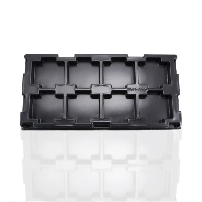 Custom Black Batteries Battery Pack Electronic Inner Blister Tray PS PET PVC Plastic Packaging 0.4-0.8mm RS0605325 3000 PCS