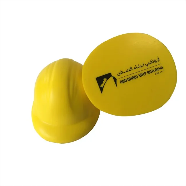 Funny Safety Hat Shaped pu Anti Stress Ball Toy Squeeze Stress Relief Toy Promotional Toys