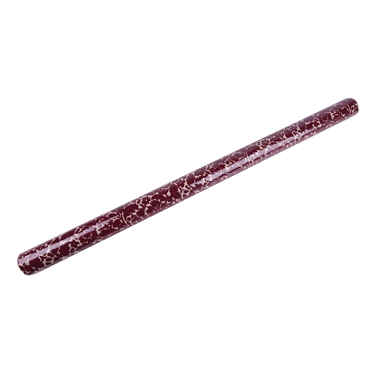 Korea Diy Handmade Gift Packaging Dark Red Floral Pattern Flocking Gift Wrapping Paper