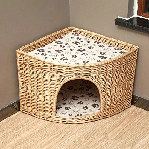 Легкий 2 яруса ящик для кошки пользовательского образца ивовая корзинка животные корзины плетеная корзина