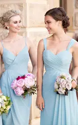 Шифоновое длинное платье подружки невесты с одним плечом, ТРАПЕЦИЕВИДНОЕ розовое платье для свадебной вечеринки, большие размеры