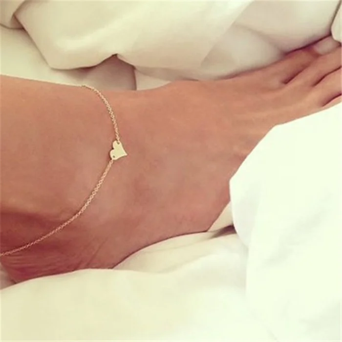 Heart Anklets Barefoot Jewelry Foot Ankle Bracelets For Women Leg Chain