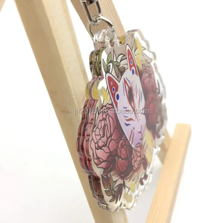 Customized Epoxy Anime Acrylic Key Chain Bag charms clear keychain plastic key chains