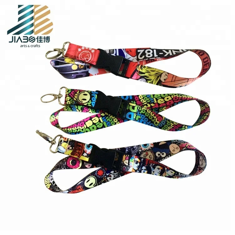 High quality colored custom anime print lanyard lanyard