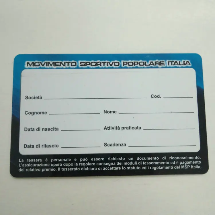 Small cheap silver foil embossed business supermarket club membership card