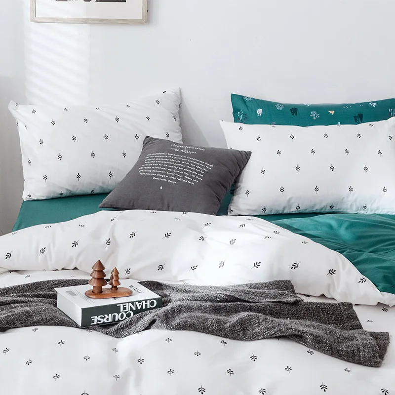 100-percent cotton woven fabric and 4pcs cotton bedding sets