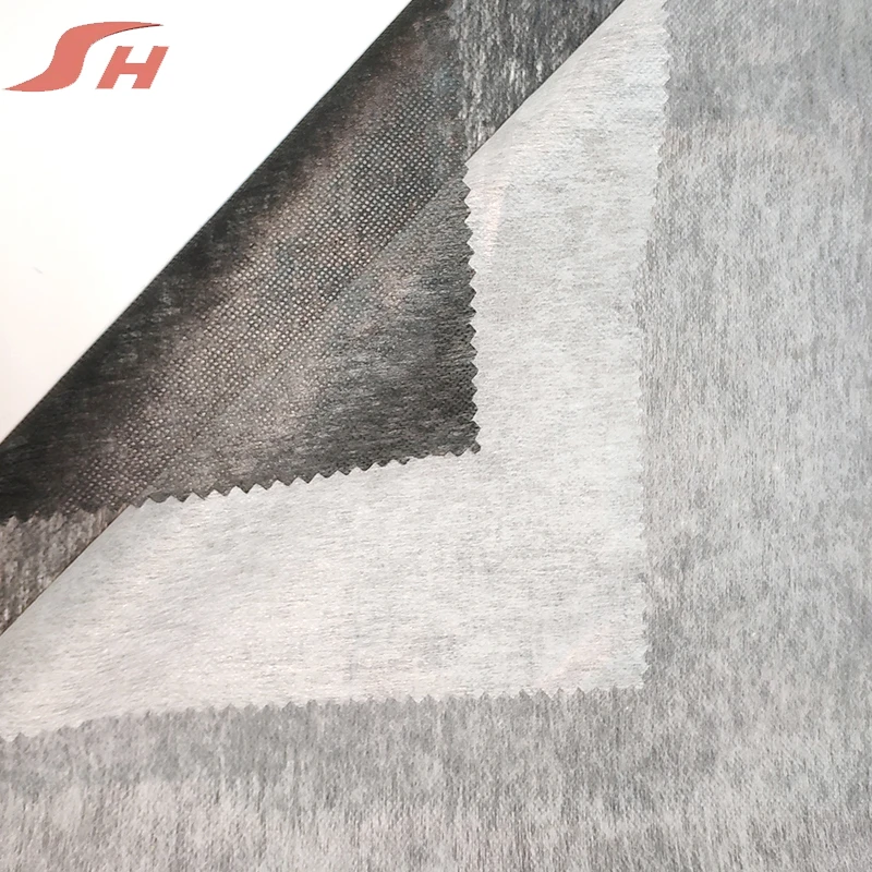 
Single/double dot 100% polyester adhesive nonwoven fusing interlining fabric 