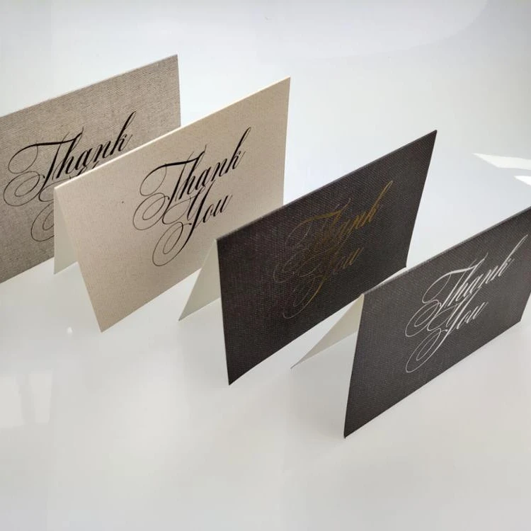 Hot Wholesale Custom 36//40/48/50/54/100 Pack 4x6 Inch full color printed Gold Foiled Thank You Card With Envelopes