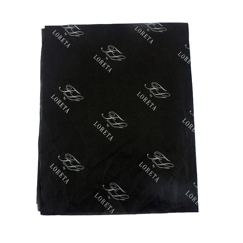 Packaging Tissue Paper Custom Logo Silver Printing Distinctive Black Wrapping Tissue Paper For Clothing Packaging