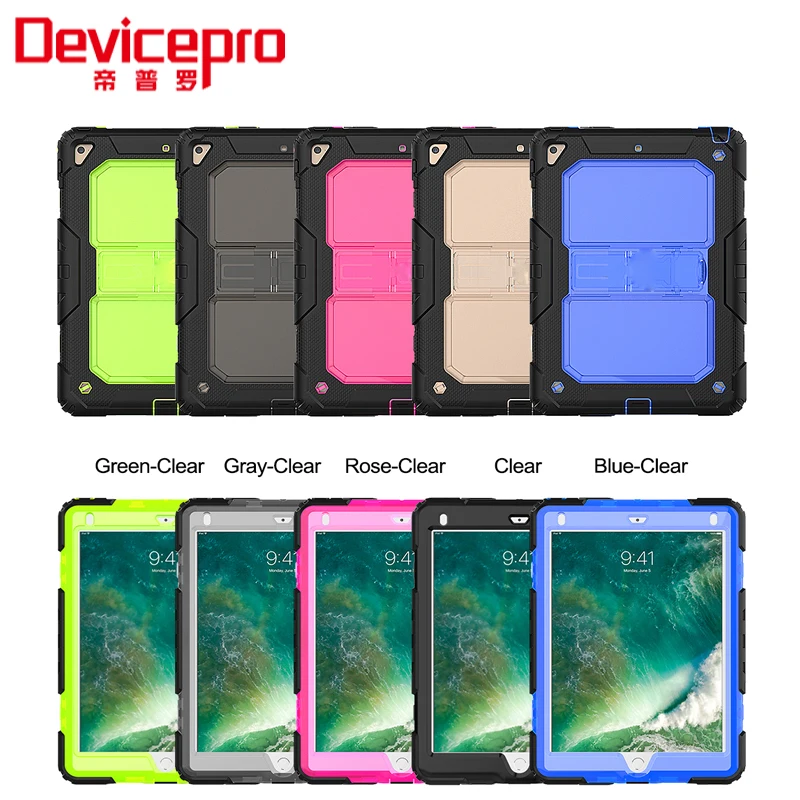 
for iPad 9.7 Case with Shockproof Silicone+PC 3-Layer Protection Rugged Clear Style Tablet Case 