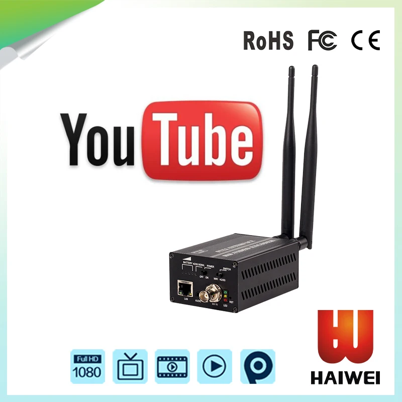 H9 Mini видеокодер аккумулятор Wifi 4G / 3G H.265 HD прямой потоковый кодер для youtube