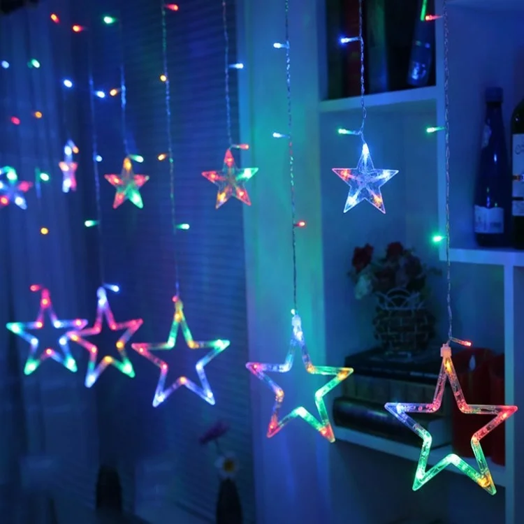Warm white  Romantic Fairy Star Led ball Curtain String Light 110/220V for Ramadan decoration