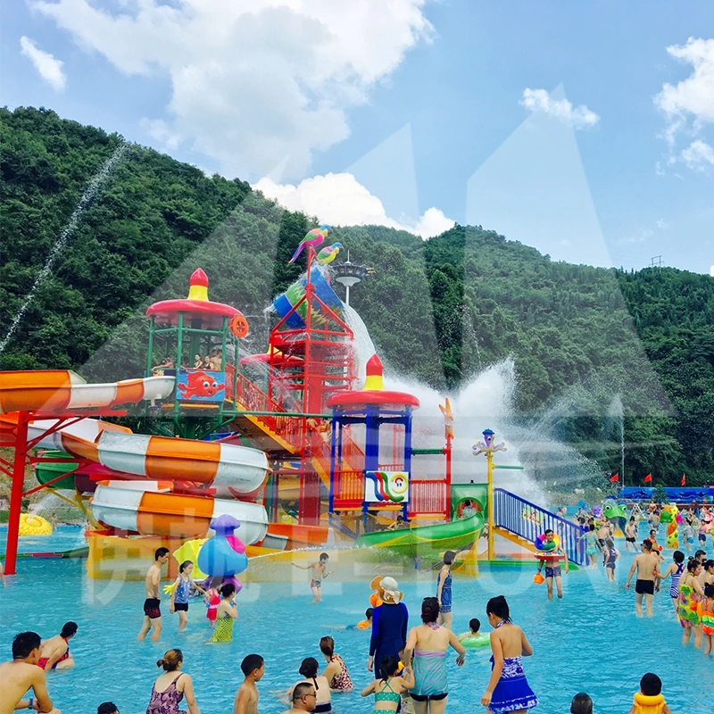 China Guizhou BLGH 30,000 Fiberglass Water Slide / Wave Pool / Family Water Playground Water Park