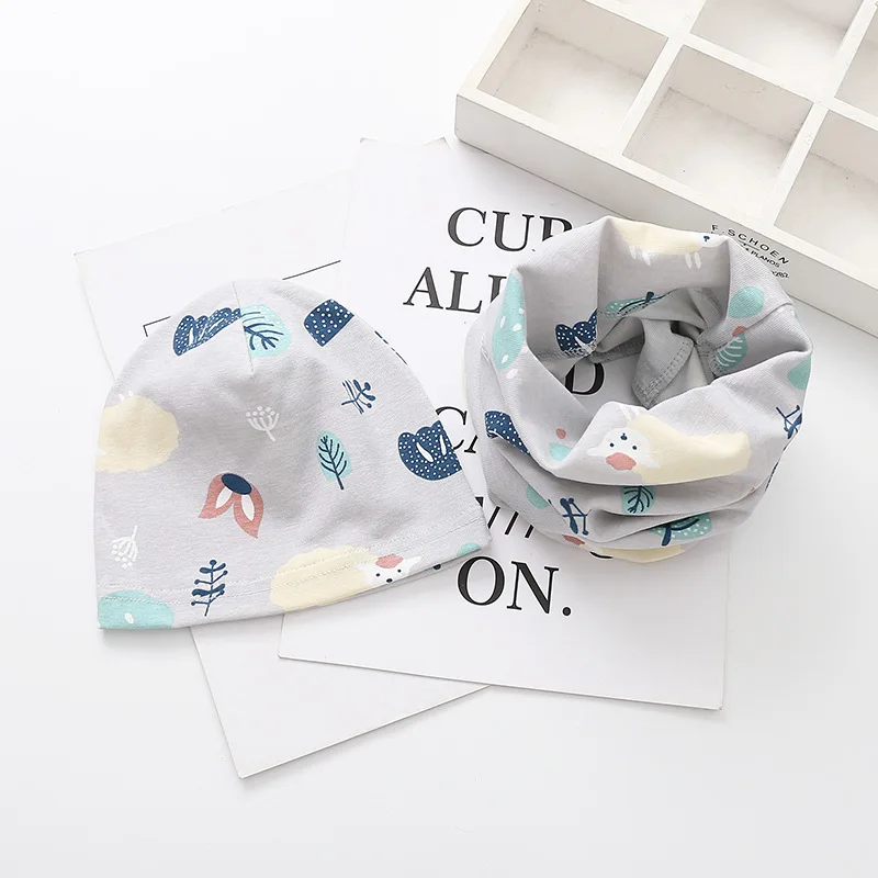 Autumn Winter Crochet Baby Hat Girl Boy Cap Kids Beanie Stars Infant Hat Cotton New Children  Hat & Scarf Set