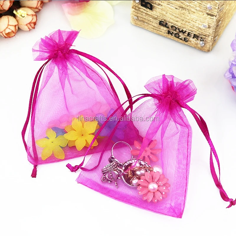 Manufacturer Drawstring custom Logo printed gift package organza pouch