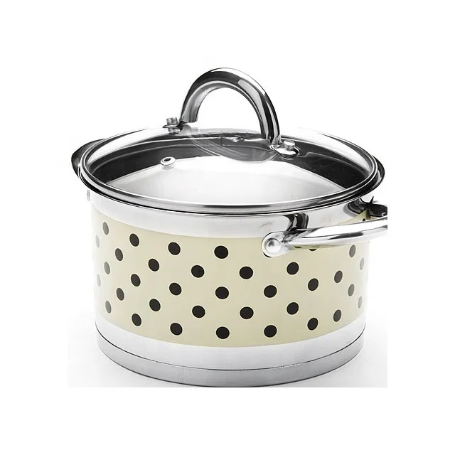 Korean design glass lid stock pot cooking ware stainless steel kitchen ware cooking pots and pans sets casseroles