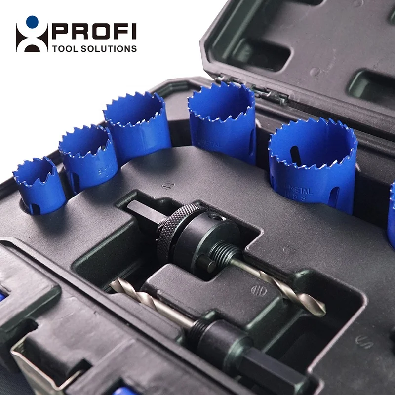 Profitools OEM 9 PCS 20mm - 54mm Electrician Hole Saw Kit / Plumber Hole Saw Set in Case