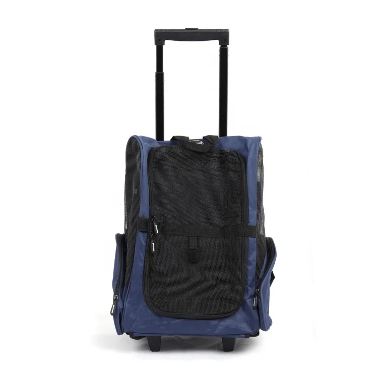 Airline Approved Rolling Pet Trolly Luggage Bag For Travel Transport