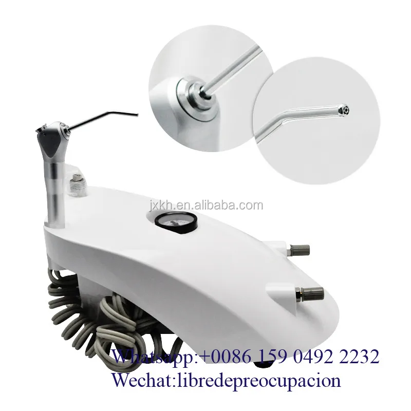 Portable Dental Turbine Unit Air Compressor Water 3 way Syringe Handpiece 2 Hole