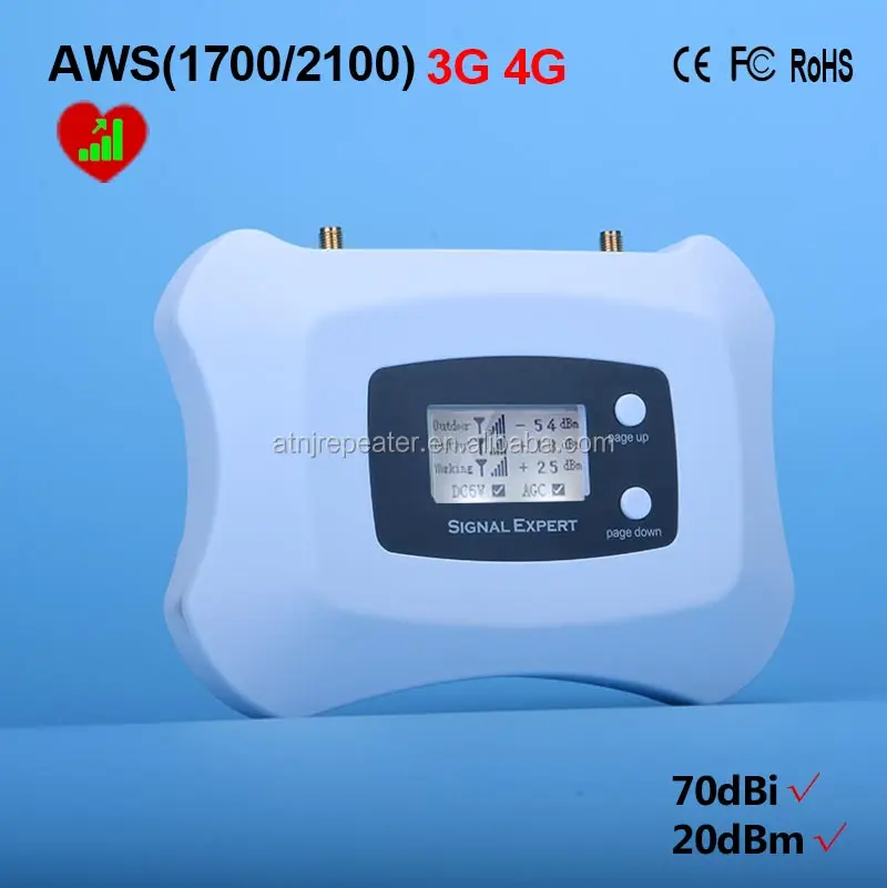 Усилитель мобильного сигнала ATNJ AWS 1700 МГц/ретранслятор для улучшения качества связи домашнего/гостиничного