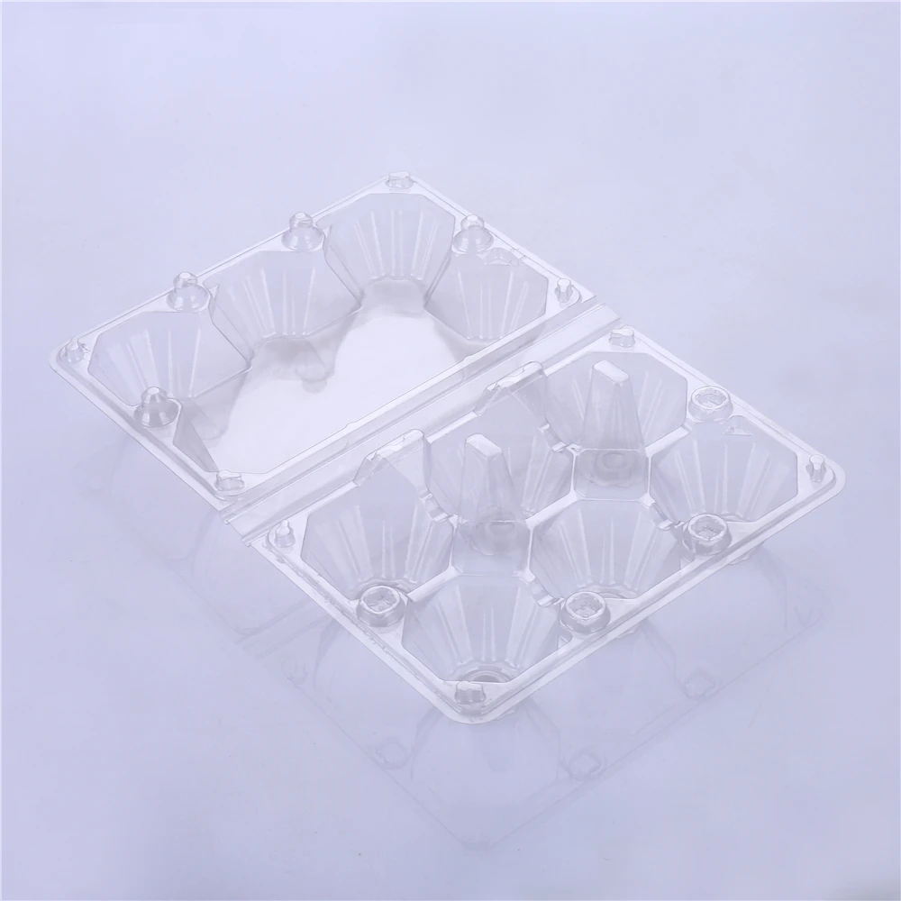 Transparent Clamshell 6 cell plastic egg tray box carton