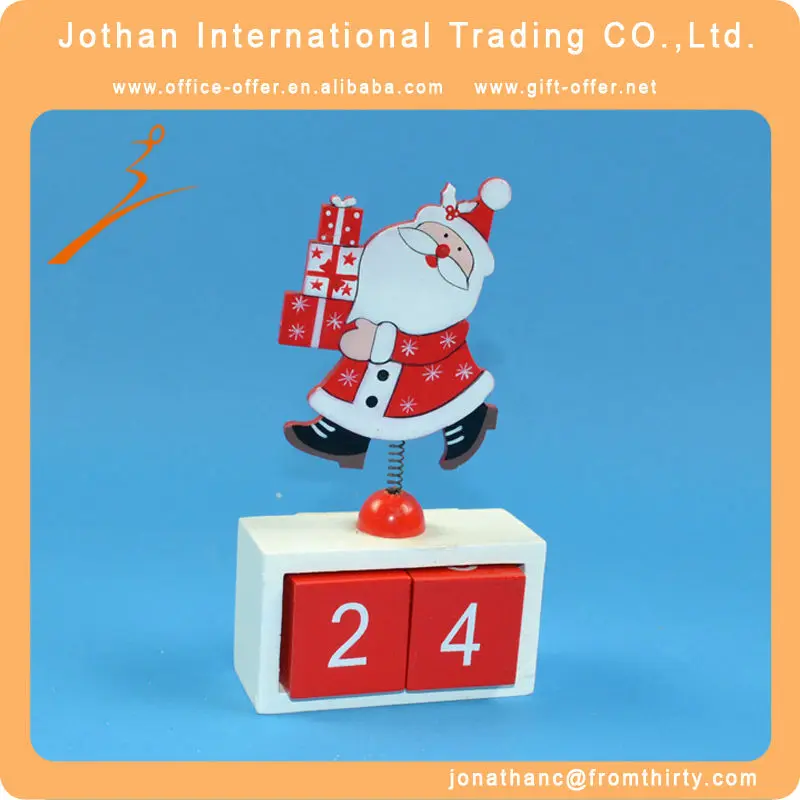 деревянный санта клауса появлением рождество календарь