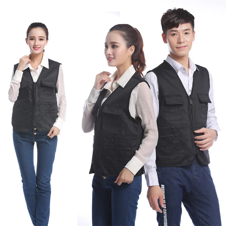 Жилет-нагрудник мужской с несколькими карманами, жилет для рекламы, фотосъемки, рыбалки, журналиста, волонтерский жилет с индивидуальным принтом