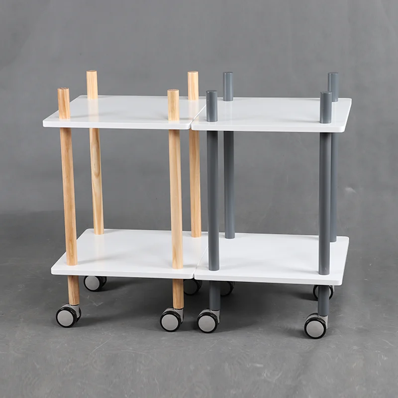 
Promotional 2 tiers modern simple design fancy wooden trolley for salon 
