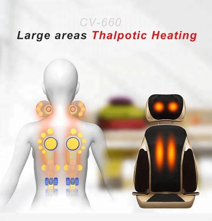 
6D Electric shiatsu spiral kneading Airbags Massage Cushion 