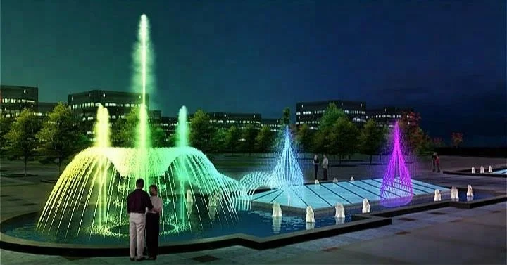 Portable music dancing water fountain with led light