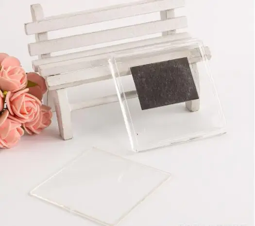 PS acrylic blank fridge magnet mini photo frame with magnets picture inserted
