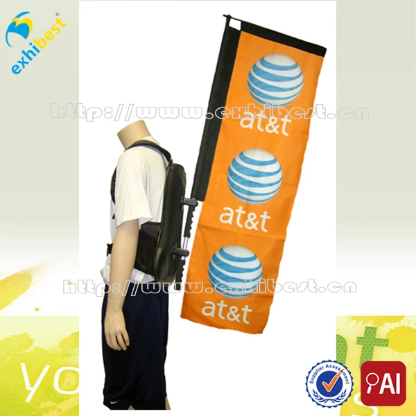 Walking Advertising Mobile Banner Backpack Flag Billboard