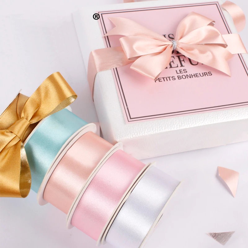 
Wholesale 1 inch 25mm Two Color Satin Ribbon for Gift Wrapping Bows 