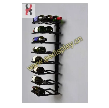 bespoke wall mounted wrought iron wine display rack / simple stand for
