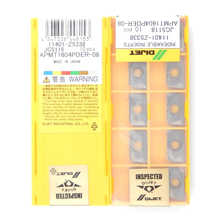 Dijet японская карбидная вставка в фрезерный инструмент cnc режущие инструменты APMT1604PDER-08 JC5118