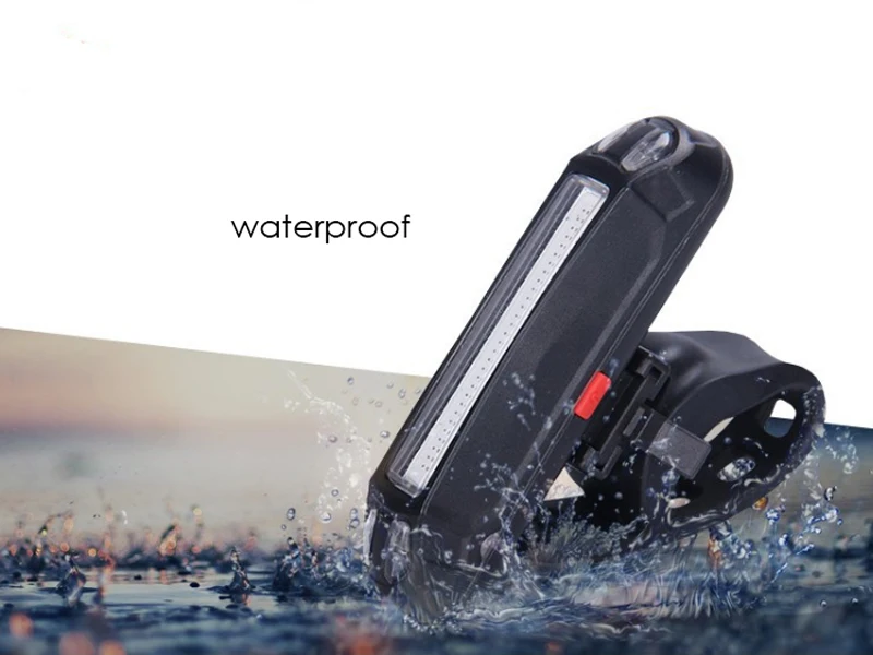 For Cycling Safety Powerful 6 Light Modes Easy Install3W COB 200LM LED USB Rechargeable Bike Rear Light