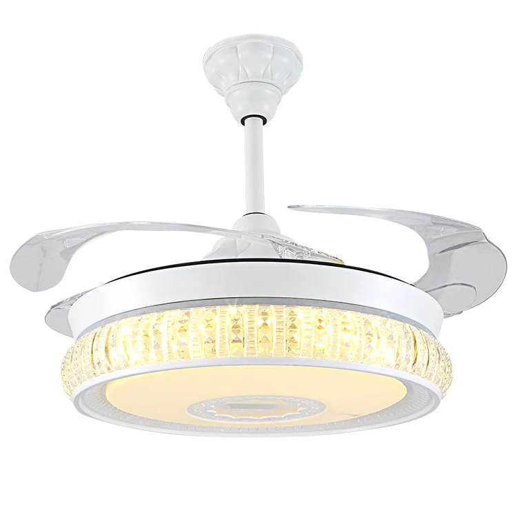 42 дюймовый лезвие с украшением в виде кристаллов потолочный вентилятор со светодиодной подсветкой